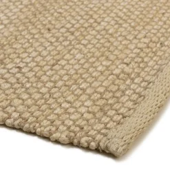Tapis rectangulaire en jute et coton beige QUENTIN