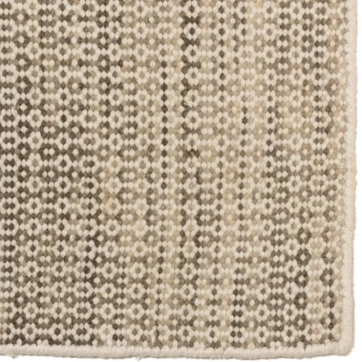 Tapis rectangulaire en laine tissée couleur blanc et kaki QUENTIN