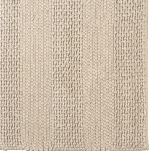 Tapis rectangulaire en laine tissée couleur lin QUENTIN