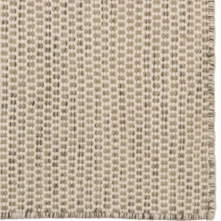 Tapis rectangulaire en laine tissée couleur blanc/marron chiné QUENTIN