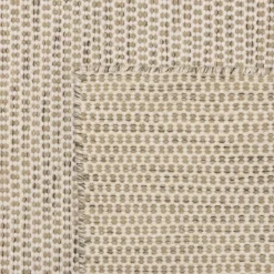 Tapis rectangulaire en laine tissée couleur blanc/marron chiné QUENTIN