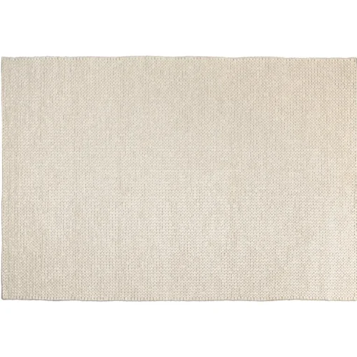Tapis rectangulaire en laine tissée couleur écru QUENTIN