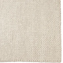 Tapis rectangulaire en laine tissée couleur écru QUENTIN