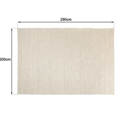 Tapis rectangulaire en laine tissée couleur écru QUENTIN