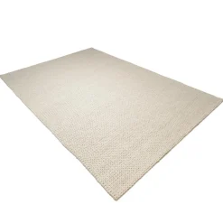 Tapis rectangulaire en laine tissée couleur écru QUENTIN
