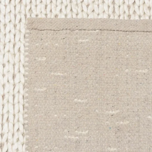 Tapis rectangulaire en laine tissée couleur écru QUENTIN
