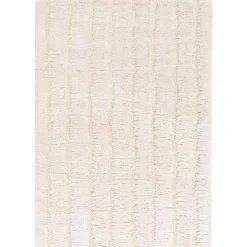 Tapis rectangulaire recyclé Mael Neige