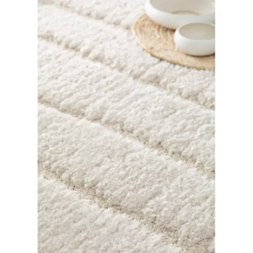 Tapis rectangulaire recyclé Mael Neige