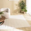 Tapis rectangulaire 200x290cm laine texturée nuances de beige SACHA