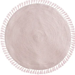Tapis rose lurex à franges D.90
