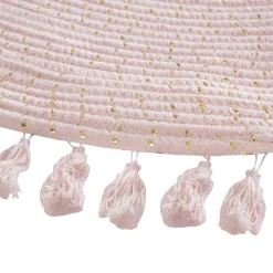 Tapis rose lurex à franges D.90