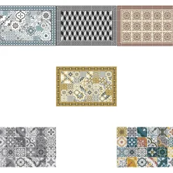 Tapis Vinyle Mosaïque bleu Boîte 50x75