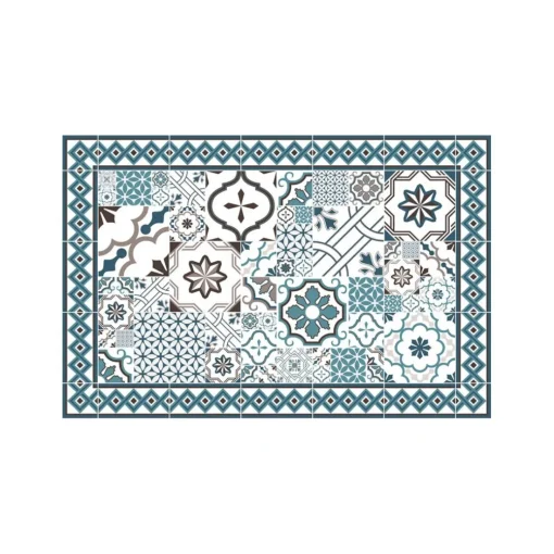 Tapis Vinyle Mosaïque bleu Boîte 50x75