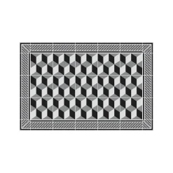 Tapis Vinyle Mosaïque bleu Boîte 50x75