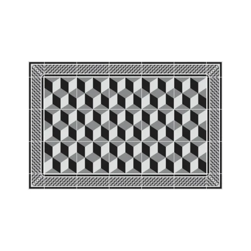 Tapis Vinyle Mosaïque bleu Boîte 50x75