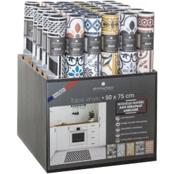 Tapis Vinyle Mosaïque marron Boîte 50x75