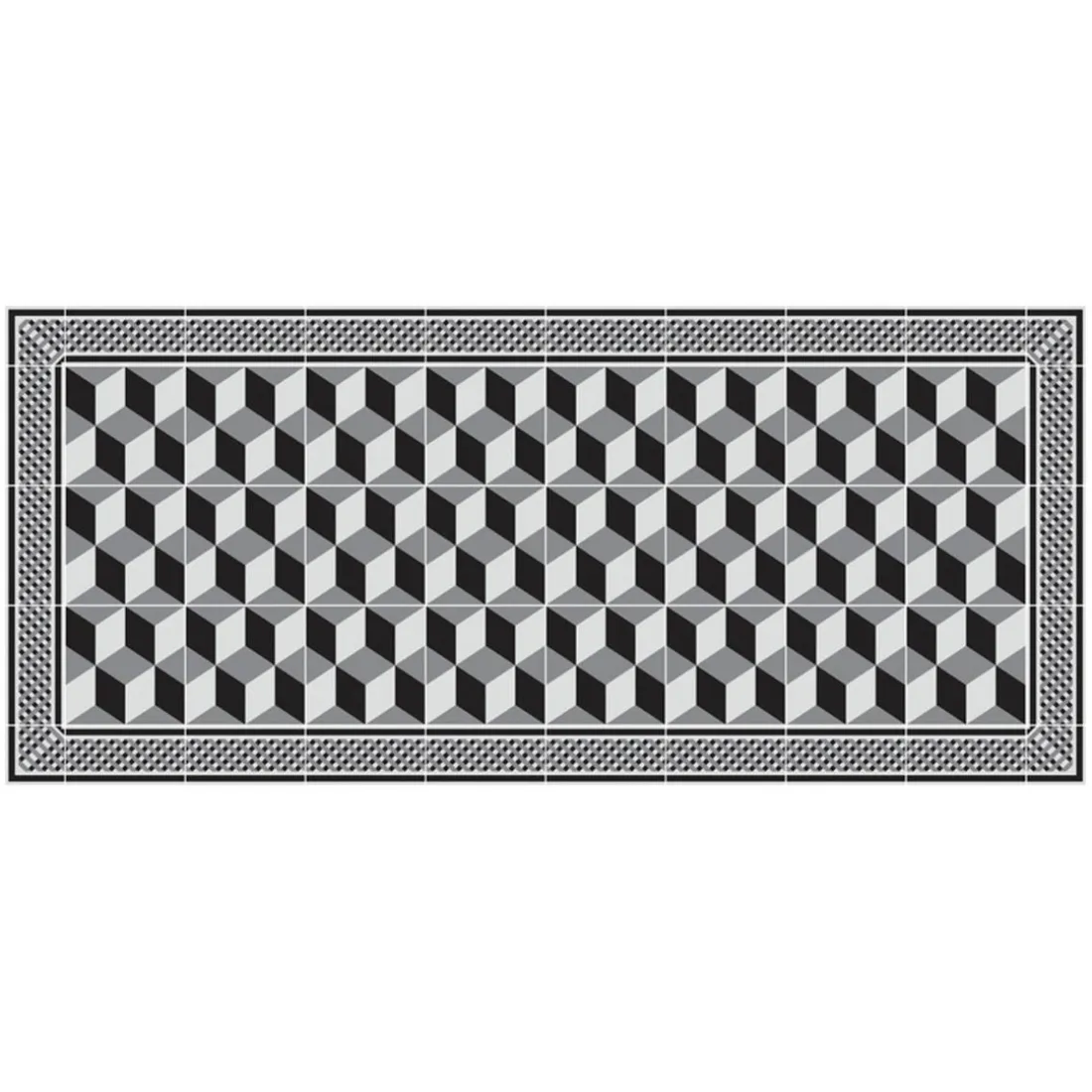 Tapis Vinyle Mosaïque noir Boîte 50x112