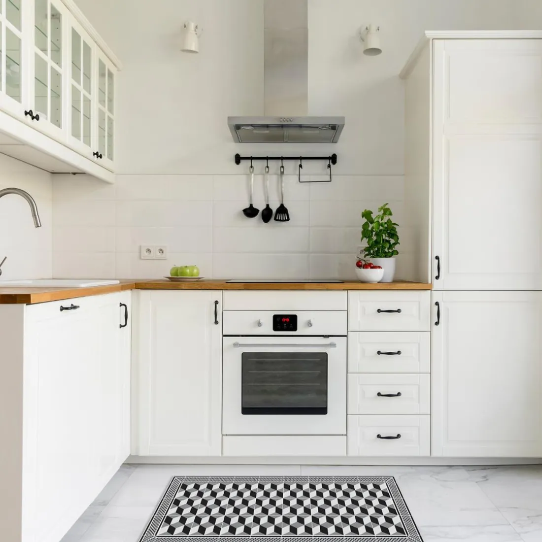 Tapis Vinyle Mosaïque noir Boîte 50x112