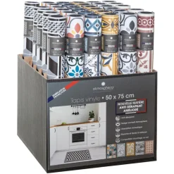 Tapis Vinyle Mosaïque ocre Boîte 50x75