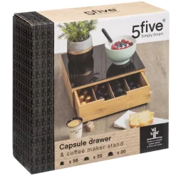 Tiroir Porte Caps Noir Bambou