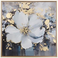 Toile imprimée bleu encadrée Jiho