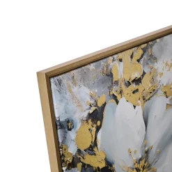 Toile imprimée bleu encadrée Jiho