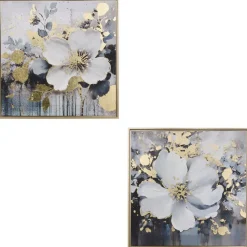 Toile imprimée bleu encadrée Jiho