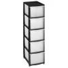 Tour 5 Tiroirs en Plactique Noir