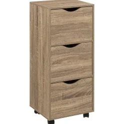 Tour 3 Tiroirs Roulettes Naturel Unique