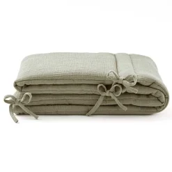 Tour de lit en gaze de coton VERT SAUGE