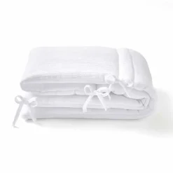 Tour de lit en gaze de coton BLANC