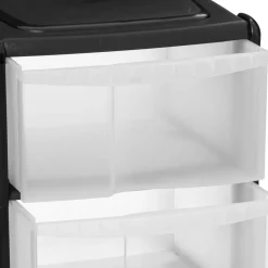 Tour plastique 4 tiroirs noir