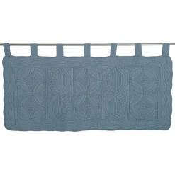 Tête de lit en boutis uni pur coton - bleu grisé