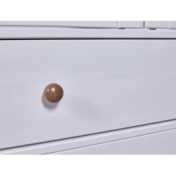 Vaisselier 2 portes vitrées 3 tiroirs WESTERLAND pin massif vernis blanc