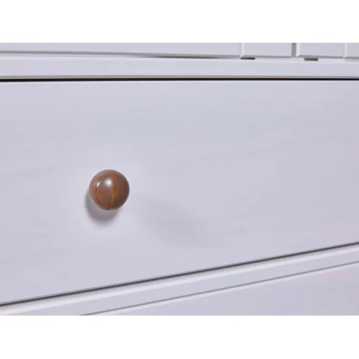 Vaisselier 2 portes vitrées 3 tiroirs WESTERLAND pin massif vernis blanc
