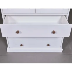 Vaisselier 2 portes vitrées 3 tiroirs WESTERLAND pin massif vernis blanc
