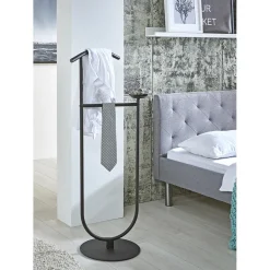 Valet acier laqué noir