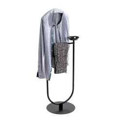 Valet acier laqué noir