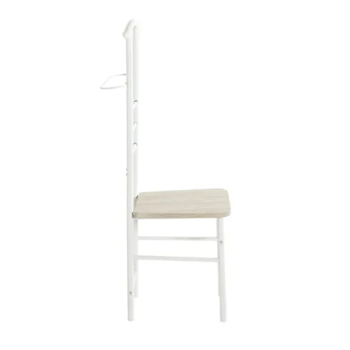 Valet de chambre blanc assise décor chène