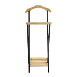 Valet de chambre bois et métal noir