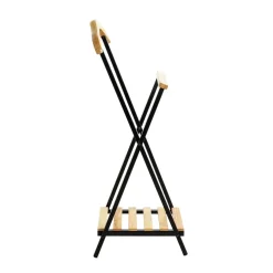 Valet de chambre bois et métal noir