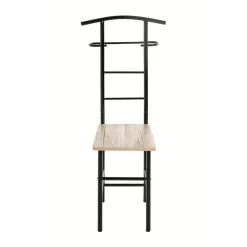 Valet de chambre noir et assise en décor chène San Remo