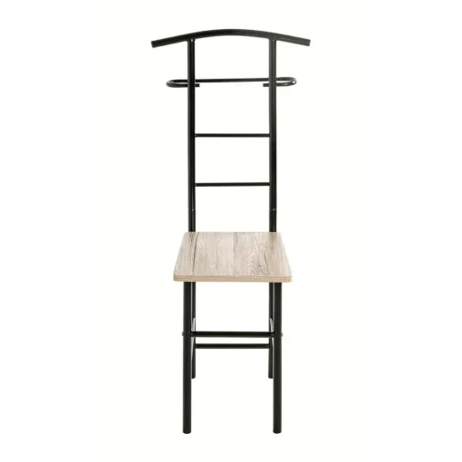 Valet de chambre noir et assise en décor chène San Remo