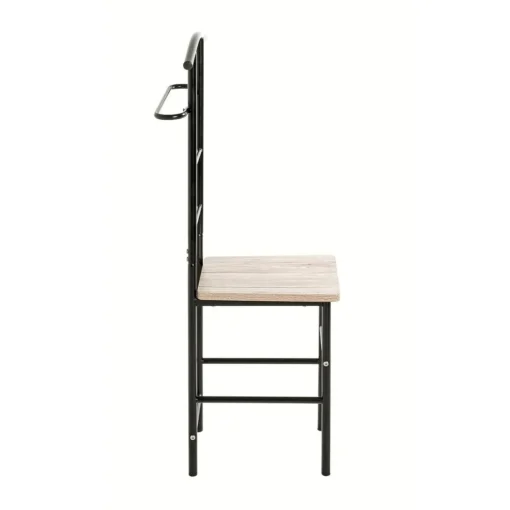 Valet de chambre noir et assise en décor chène San Remo