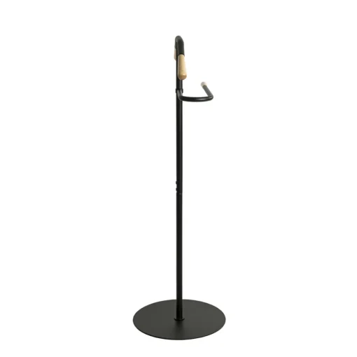 Valet en tube d'acier peint en noir par poudrage applications en bois massif naturel