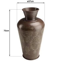 Vase alu couleur cuivre foncé patine antique HONORE D37 cm