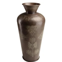 Vase alu couleur cuivre foncé patine antique HONORE D40 cm