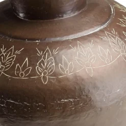 Vase alu couleur cuivre foncé patine antique HONORE D40 cm