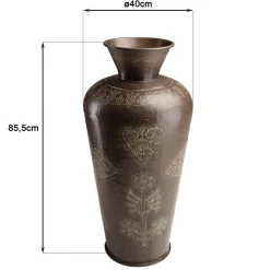 Vase alu couleur cuivre foncé patine antique HONORE D40 cm