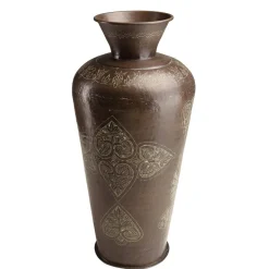 Vase alu couleur cuivre foncé patine antique HONORE D40 cm